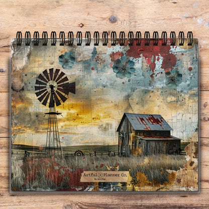 Custom Desktop Rustic Windmill Flip Pad