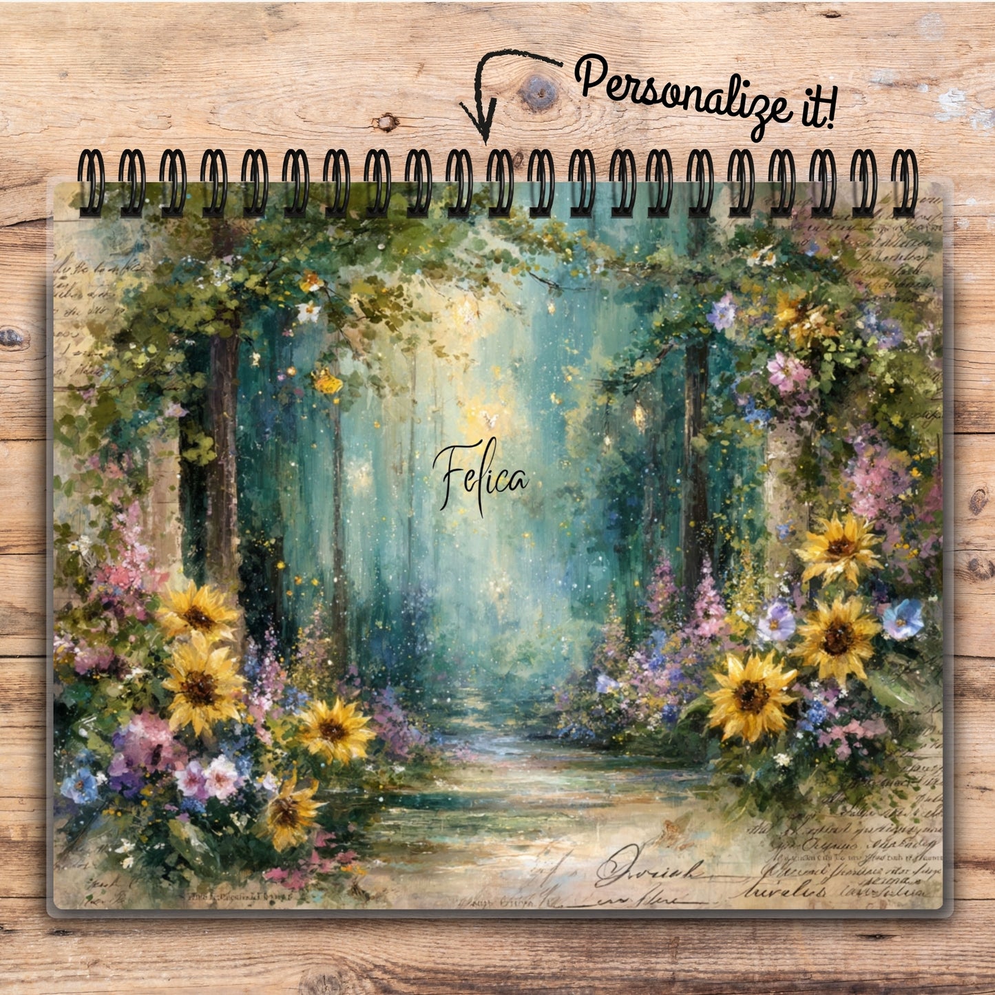 Custom Desktop Sunflower Forest Flip Pad
