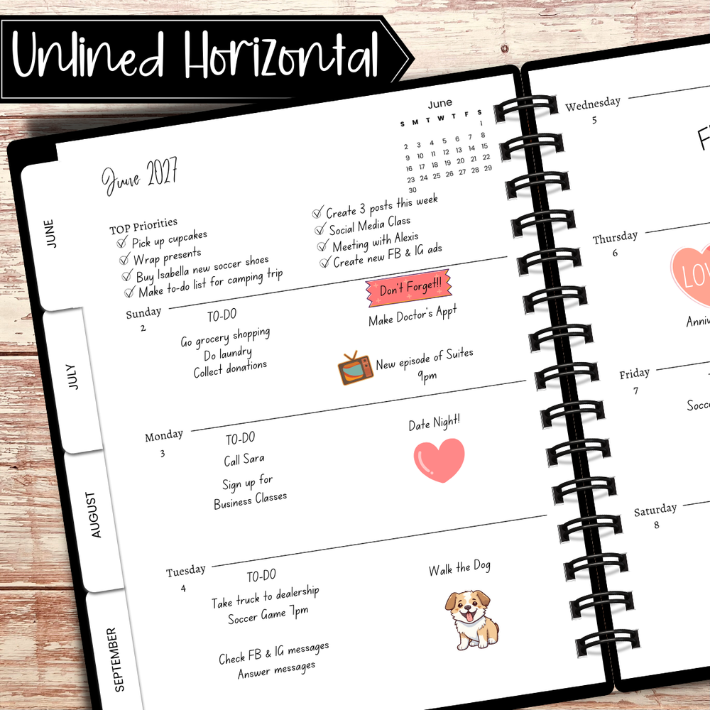 Custom Planners | Page Layout Options | Artful Planner Co.