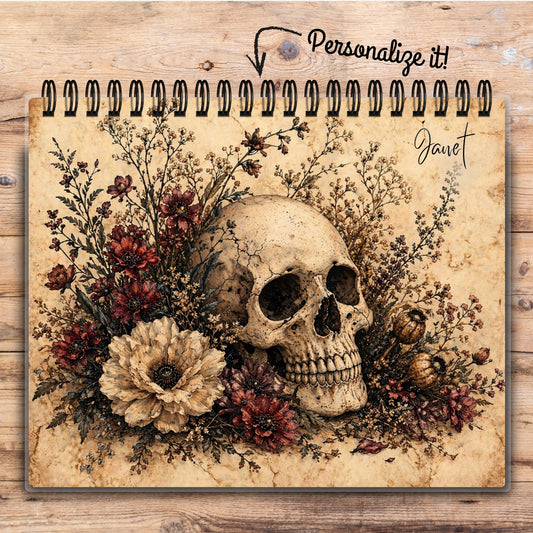 Custom Desktop Vintage Skull Garden Flip Pad