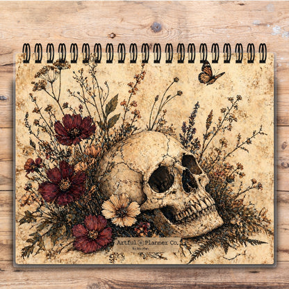 Custom Desktop Vintage Skull Garden Flip Pad