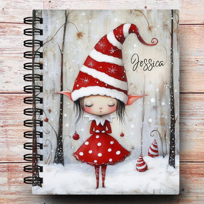 Personalized Journal Notebook | Christmas Elf
