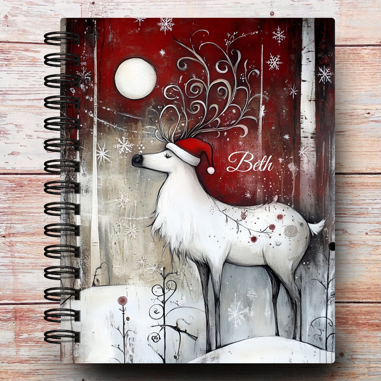Personalized Journal Notebook | Whimsy Christmas Forest