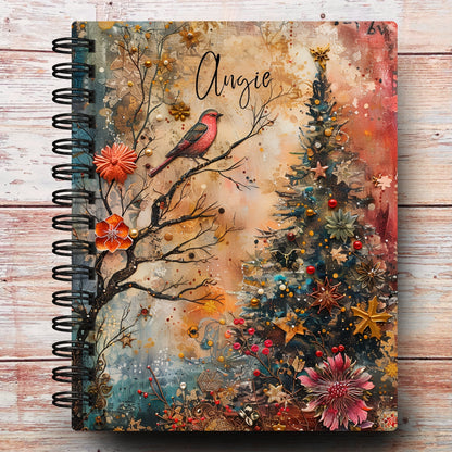 Personalized Journal Notebook | Whimsy Christmas Forest