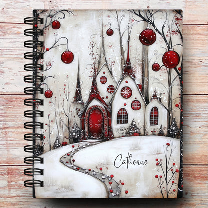 Personalized Journal Notebook | Whimsy Christmas Lane