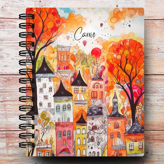 Whimsy Cityscape Custom Notebook Journal