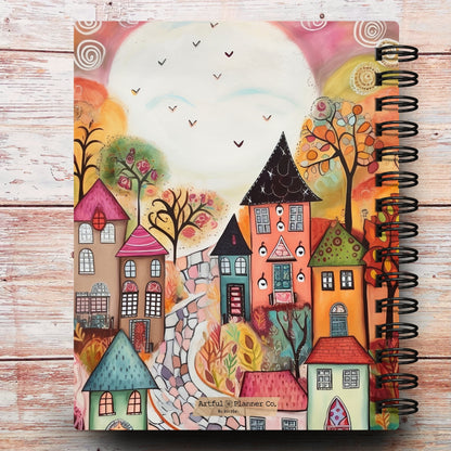 Whimsy Cityscape Custom Notebook Journal