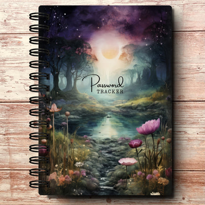 Personalized Password Log Book | Wildflower Moonscape