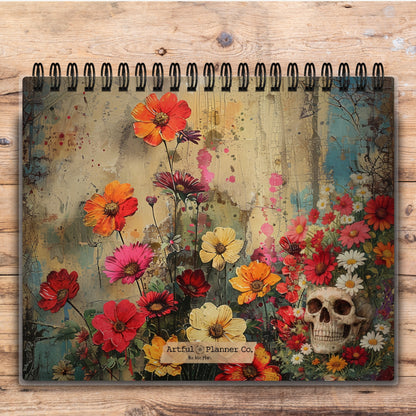 Custom Desktop Wildflower Skull Flip Pad
