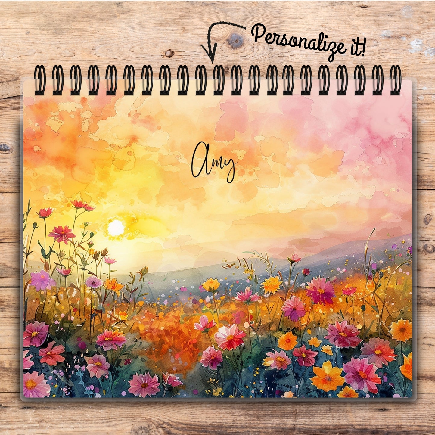 Custom Desktop Wildflower Sunset Flip Pad