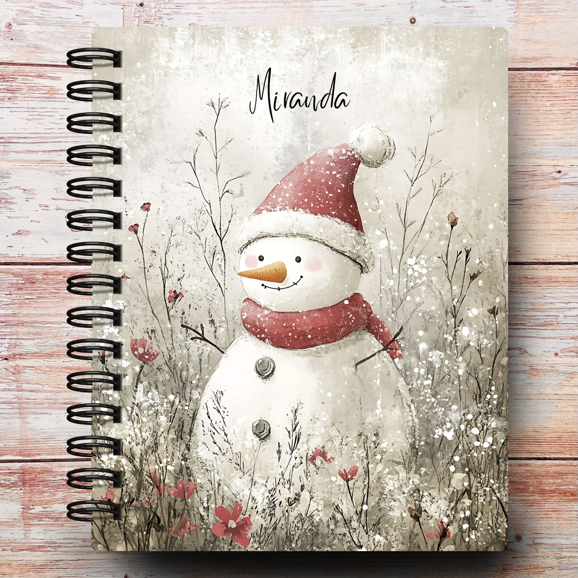 Snow Notebooks Holiday Notebooks | Personalized Notebooks | Woodland Snowman – Artful ...