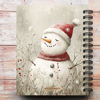 Personalized Journal Notebook | Woodland Snowman