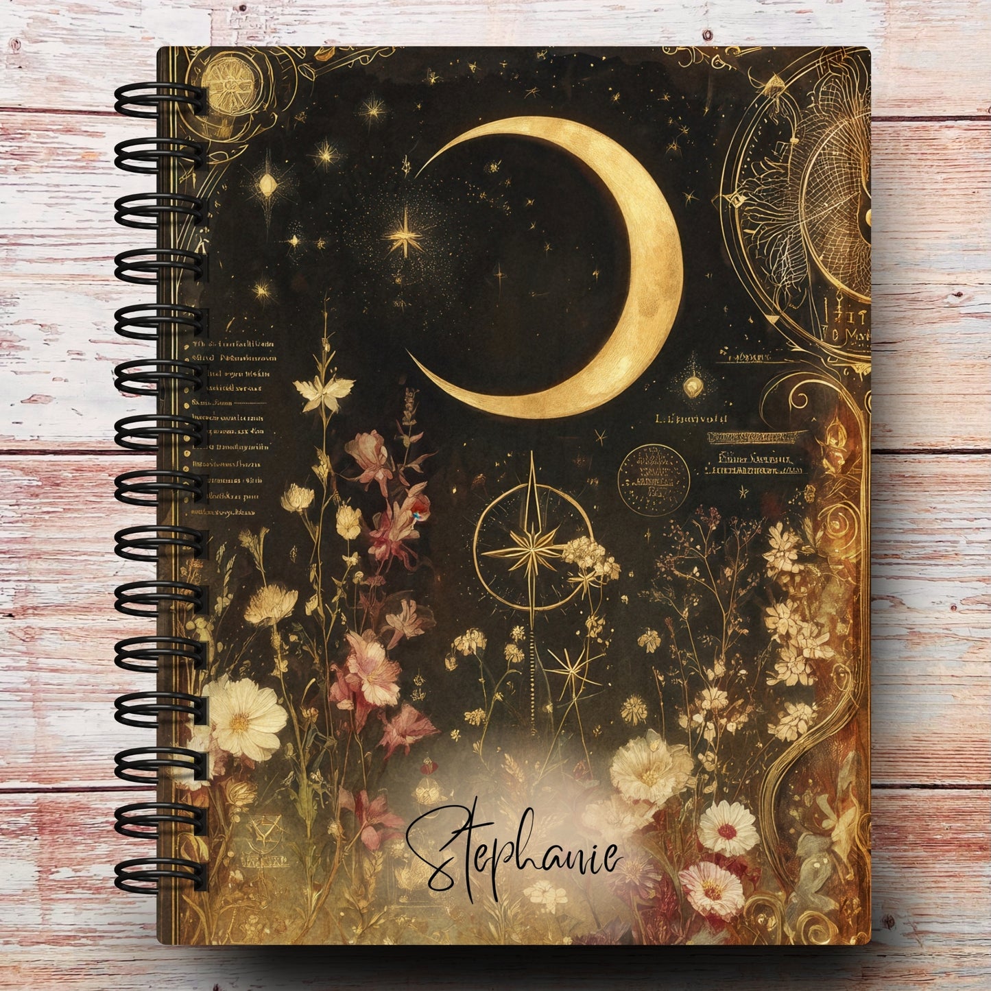 Vintage Midnight Bloom Custom Planner
