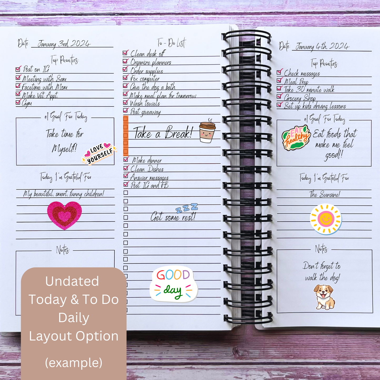 Personalized Positive Vibes Planner