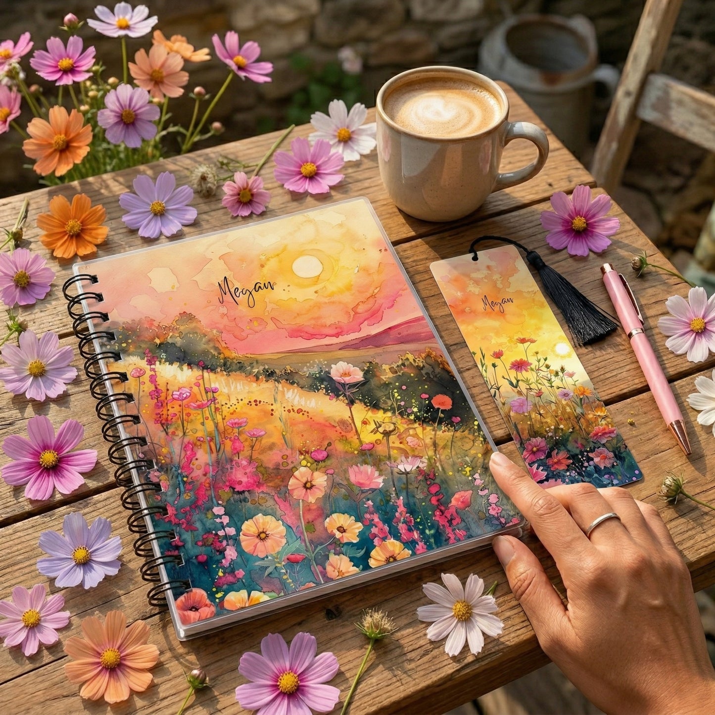 Wildflower Sunset Personalized Bookmark