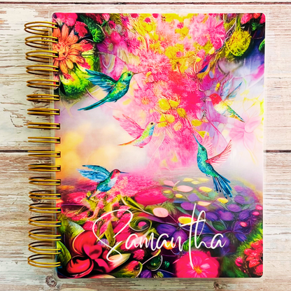 Personalized 6 Month Daily Planner 2023-2024 | Ethereal Hummingbird Garden Daily Planners Artful Planner Co. July-2023 20 Meal Planners +$3.00 (added to back) 