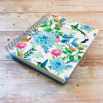Personalized 6 Month Daily Planner 2023-2024 | Blue Hummingbird Garden Daily Planners Artful Planner Co. 
