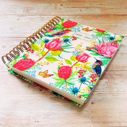Personalized 6 Month Daily Planner 2023-2024 | Hummingbird Tropical Garden Daily Planners Artful Planner Co. 