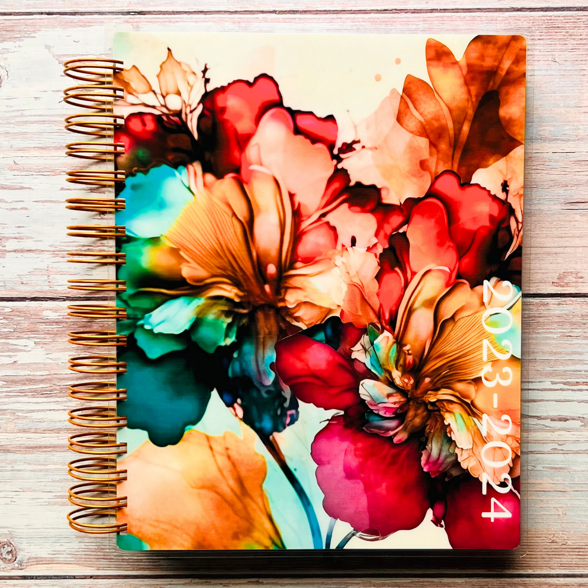 2023-2024 Personalized Monthly Planner - Abstract Flowers Monthly Planners Artful Planner Co. 