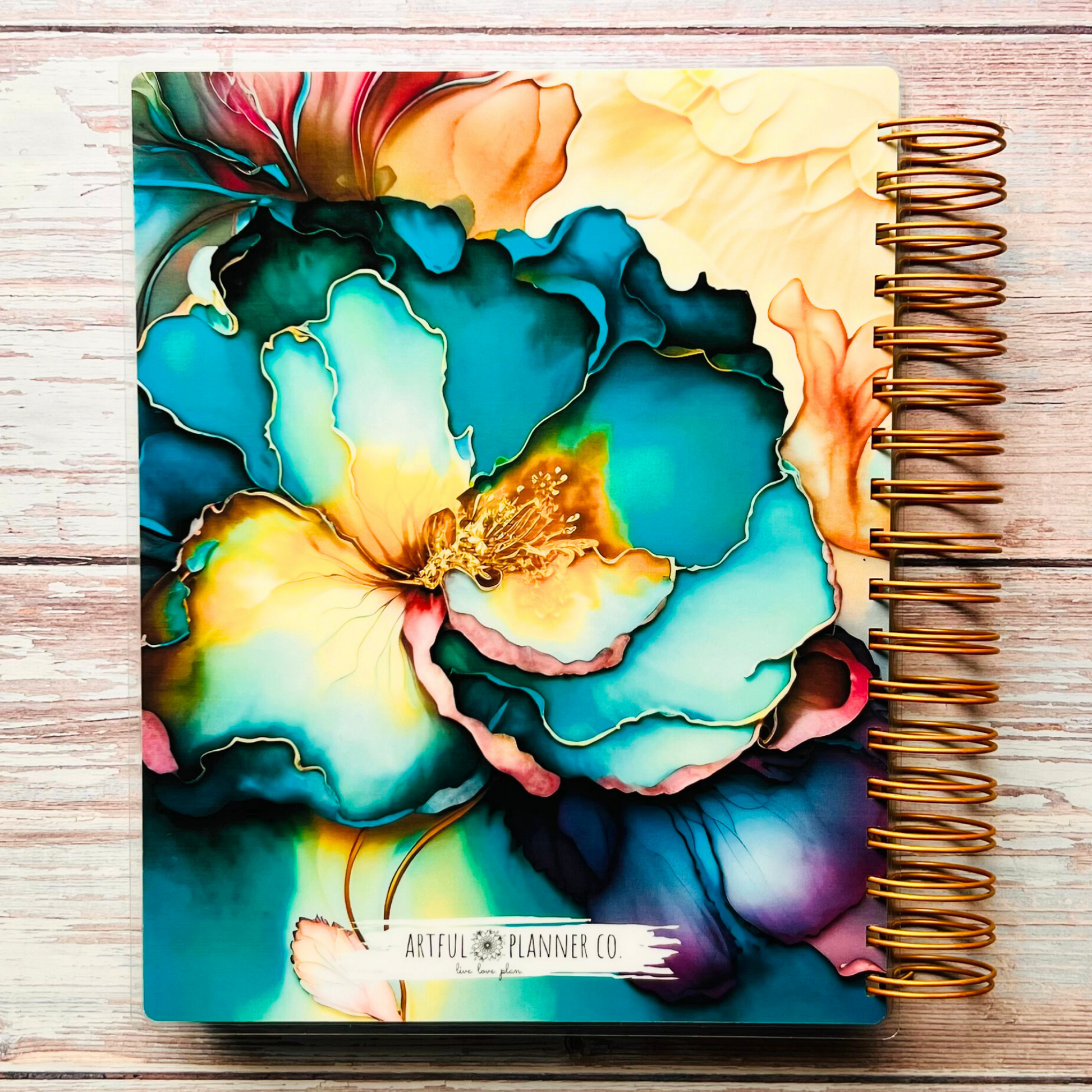 Personalized 6 Month Daily Planner 2023-2024 | Abstract Flowers Daily Planners Artful Planner Co. 