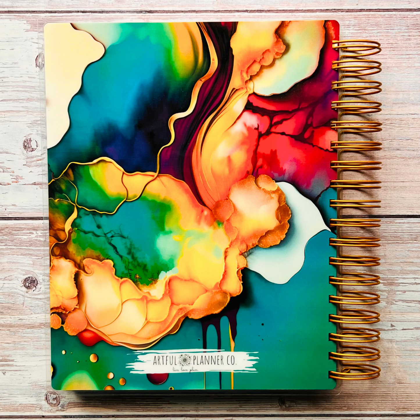 2023-2024 Personalized Monthly Planner - Abstract Alcohol Ink Monthly Planners Artful Planner Co. 