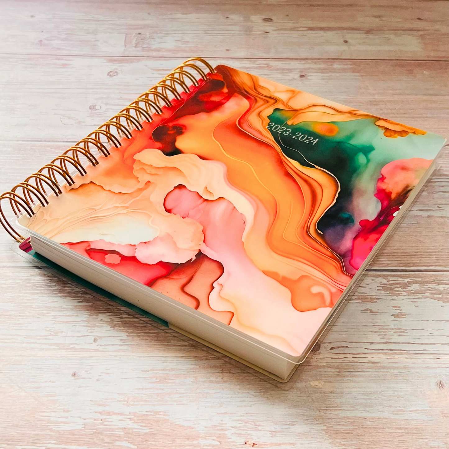 2023-2024 Personalized Monthly Planner - Abstract Alcohol Ink Monthly Planners Artful Planner Co. 