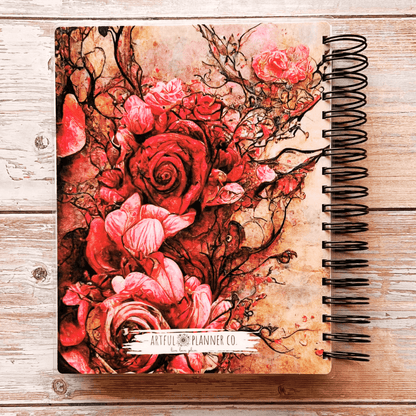 Personalized Weekly Planner 2023-2024 | Gothic Black Rose Weekly Planners Artful Planner Co. 