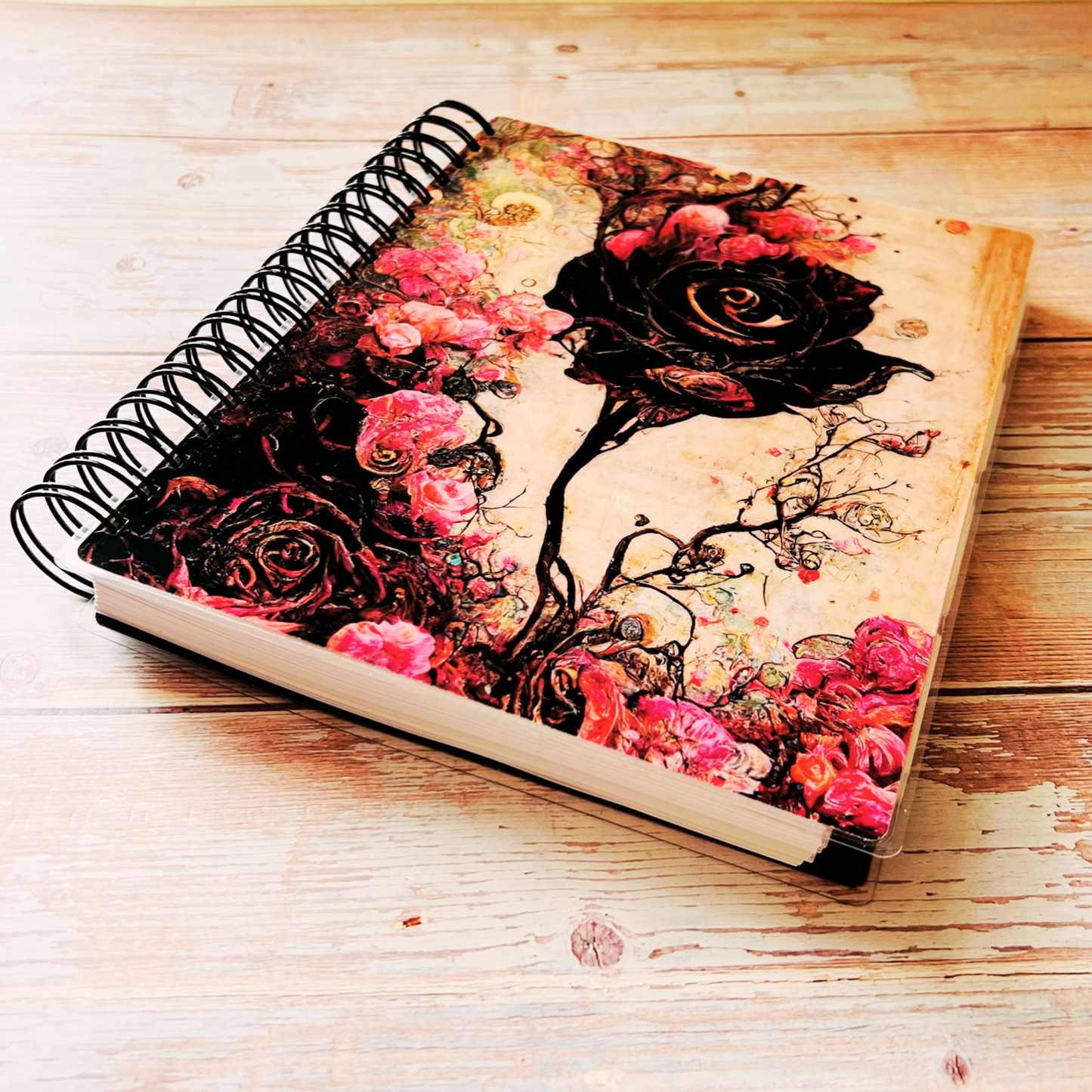 Personalized 6 Month Daily Planner 2023-2024 | Gothic Black Rose Daily Planners Artful Planner Co. 