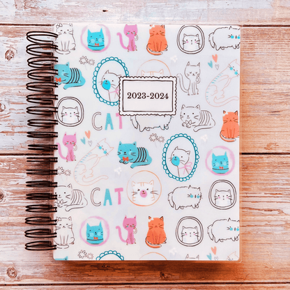 2023-2024 Personalized Monthly Planner - Cat Love Monthly Planners Artful Planner Co. July-2023 20 Meal Planner Pages added to back +$3.00 