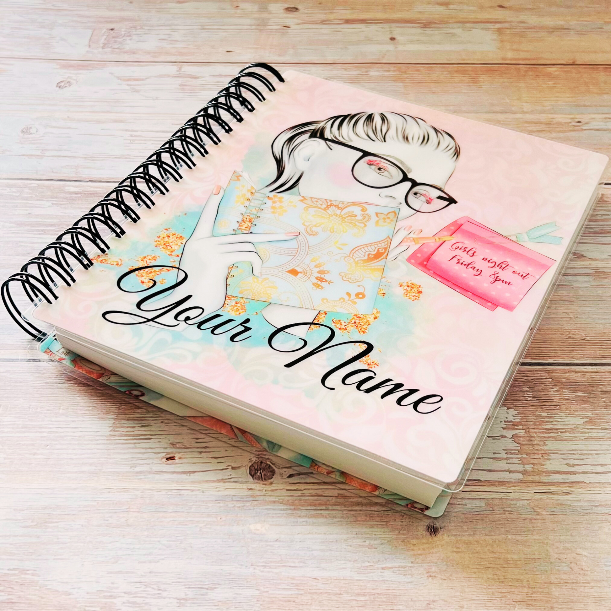 2023-2024 Personalized Monthly Planner - Chic Pink Planner Girl Monthly Planners Artful Planner Co. 