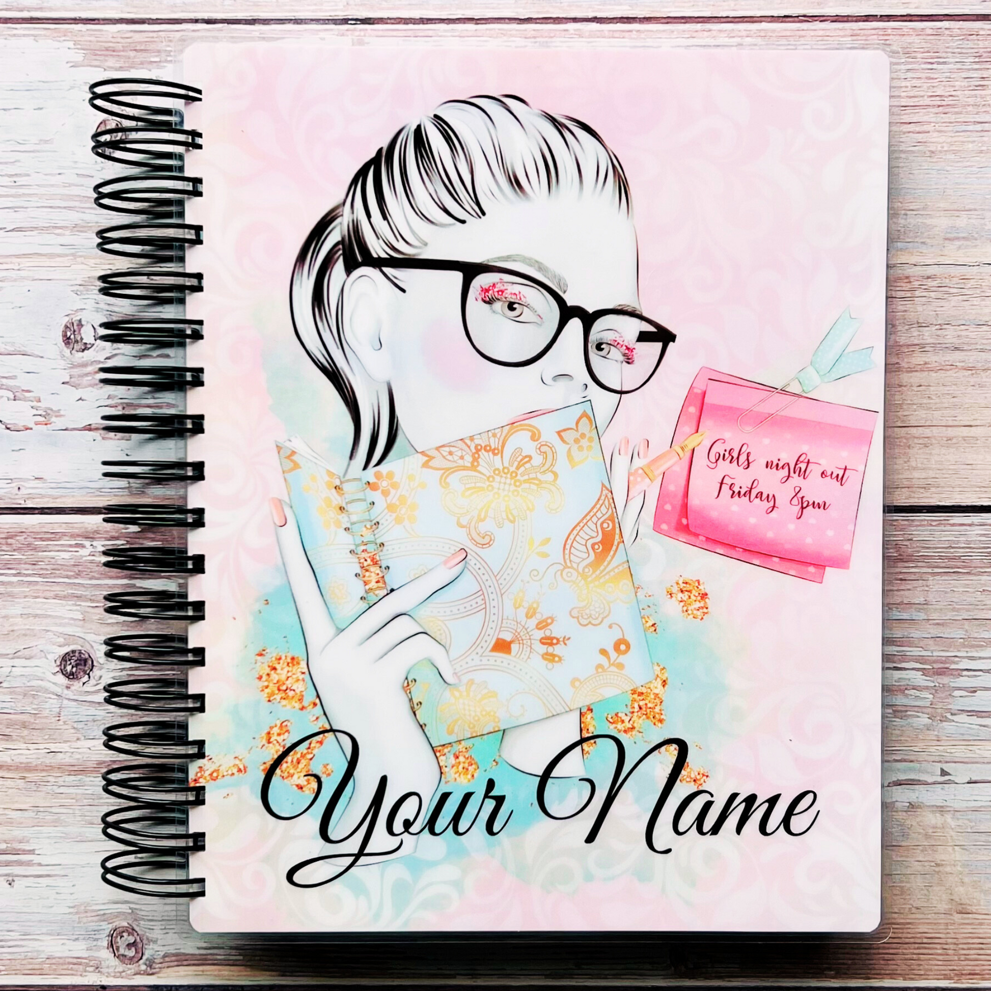 2023-2024 Personalized Monthly Planner - Chic Pink Planner Girl Monthly Planners Artful Planner Co. July-2023 20 Meal Planner Pages added to back +$3.00 