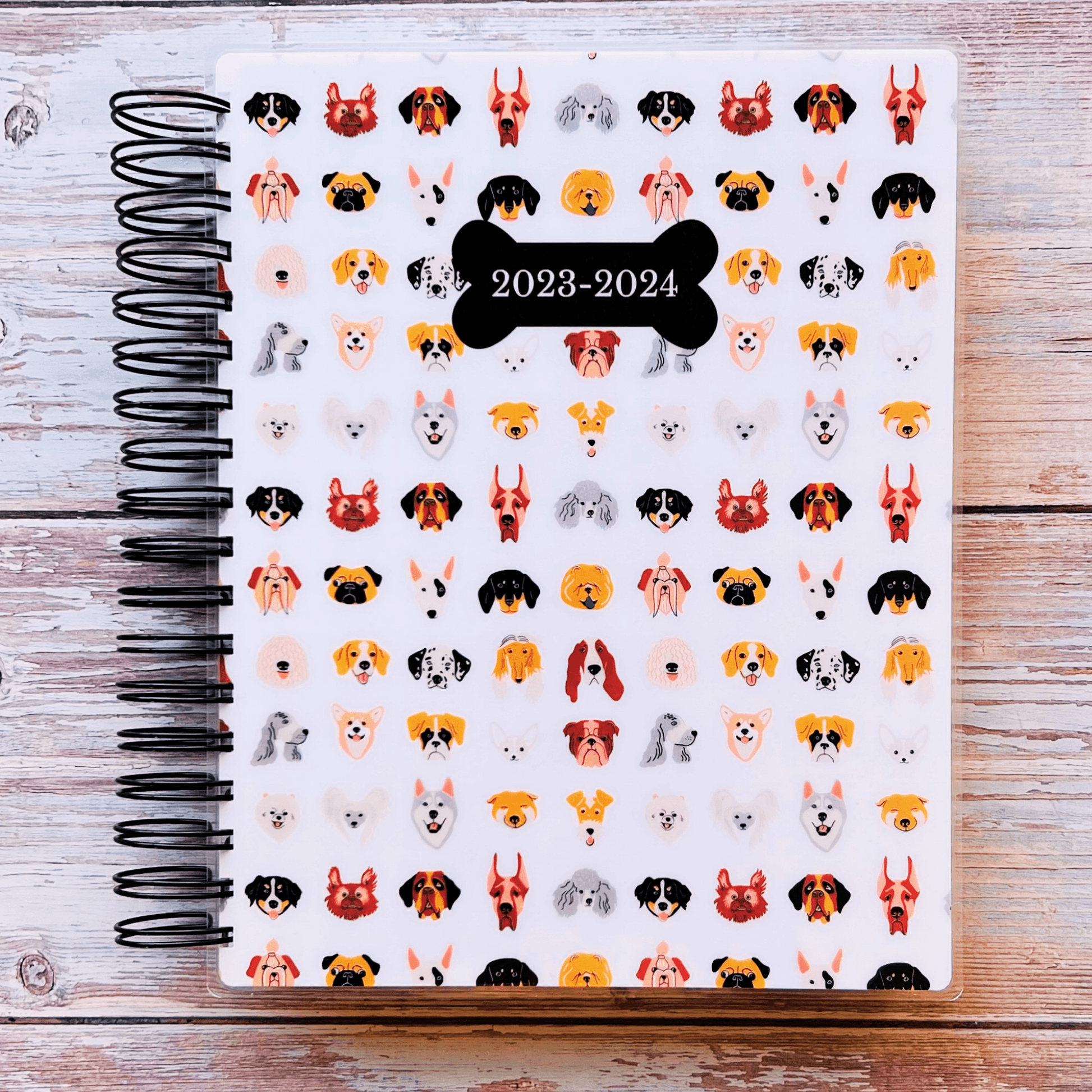 Personalized Weekly Planner 2023-2024 | Dog Love Weekly Planners Artful Planner Co. July-2023 Unlined Vertical 