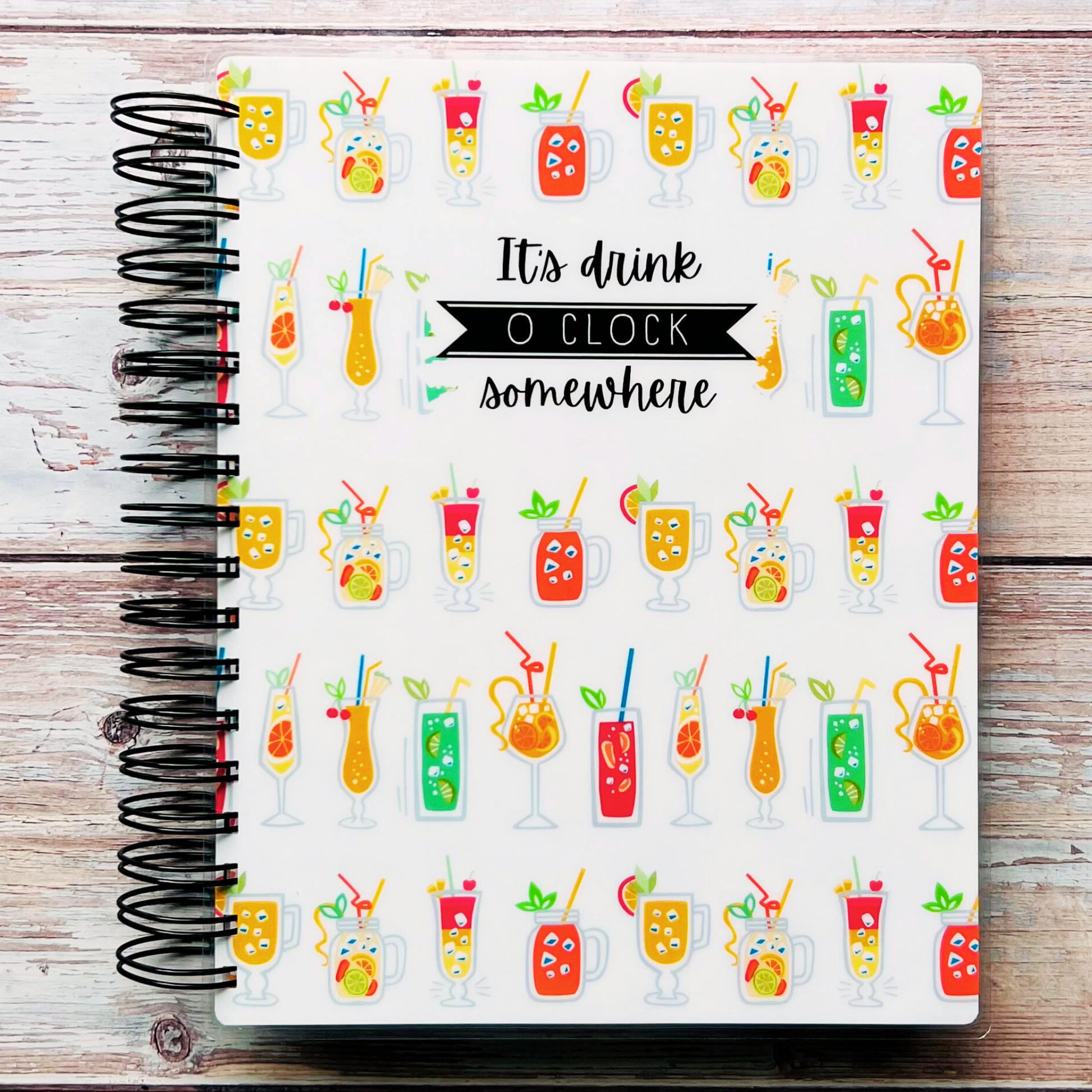Personalized Weekly Planner 2023-2024 | Drink O Clock Weekly Planners Artful Planner Co. July-2023 Unlined Vertical 