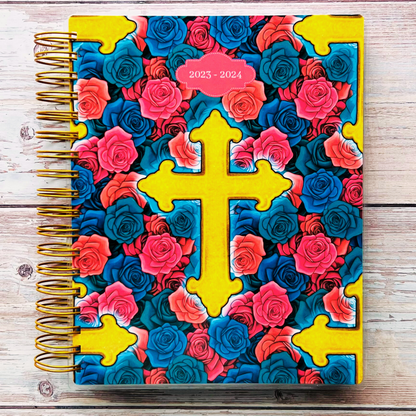 Personalized Weekly Planner 2023-2024 | Faith Roses Weekly Planners Artful Planner Co. July-2023 Unlined Vertical 