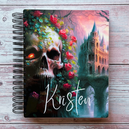 2023-2024 Personalized Monthly Planner - Gothic Skull Garden Monthly Planners Artful Planner Co. July-2023 20 Meal Planner Pages added to back +$3.00 