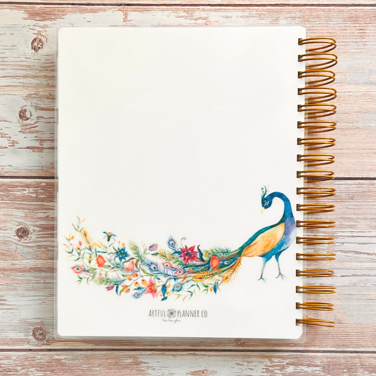 2023-2024 Personalized Monthly Planner - Floral Peacock Monthly Planners Artful Planner Co. 