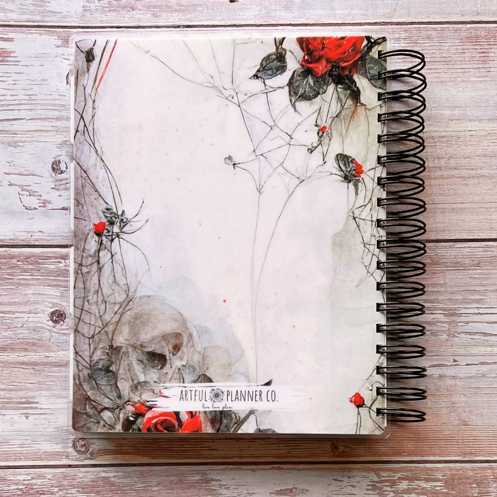 Personalized 6 Month Daily Planner 2023-2024 | Gothic Roses Daily Planners Artful Planner Co. 