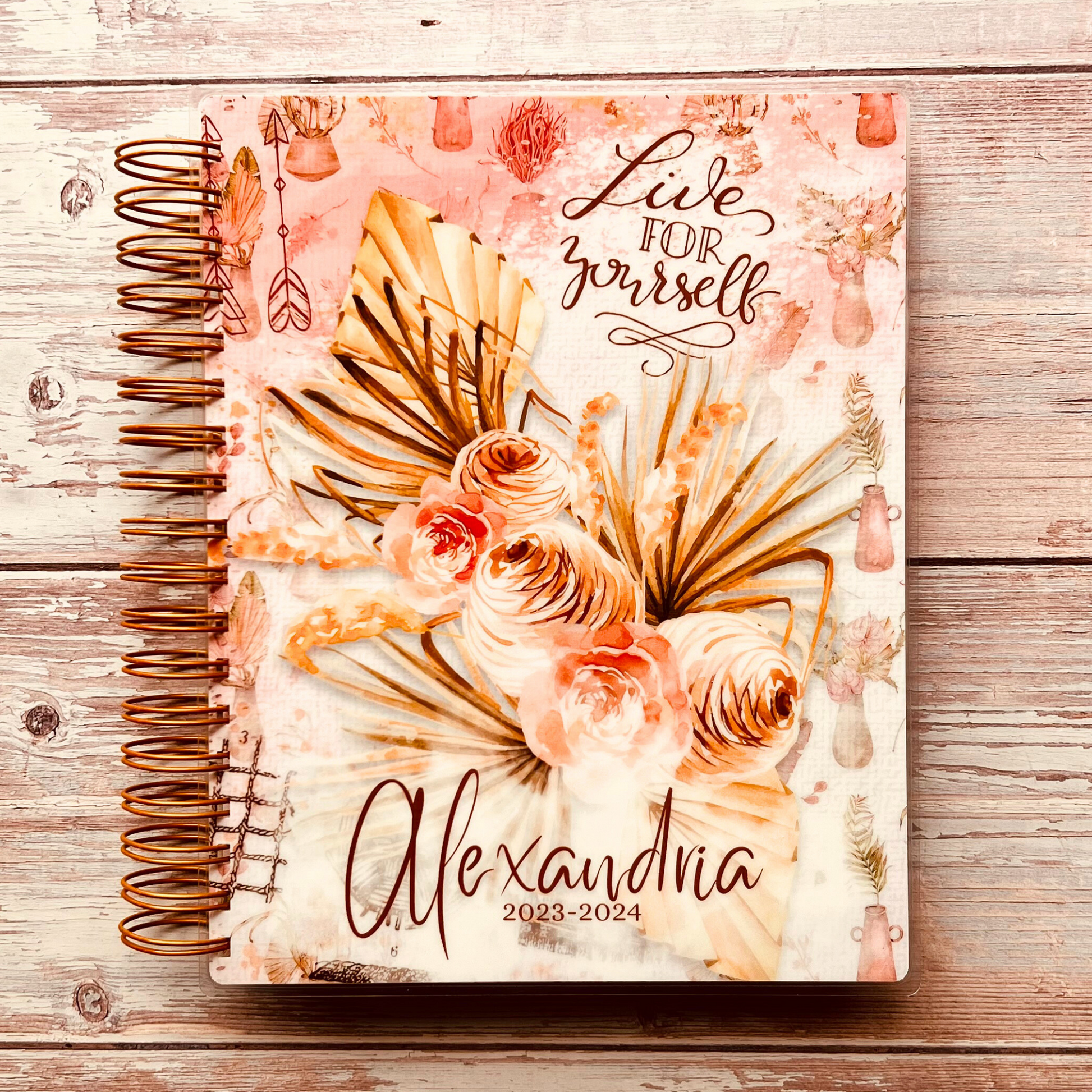 2023-2024 Personalized Monthly Planner - Live for Yourself Monthly Planners Artful Planner Co. 
