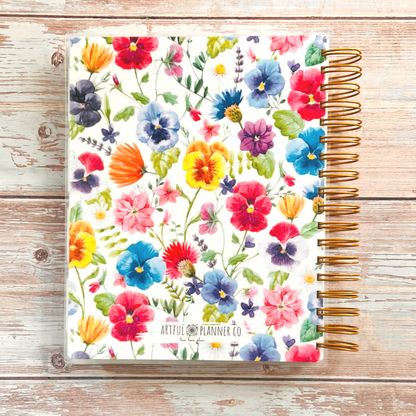 Personalized 6 Month Daily Planner 2023-2024 | Flower Garden Daily Planners Artful Planner Co. 
