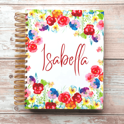 2023-2024 Personalized Monthly Planner - Flower Garden Monthly Planners Artful Planner Co. July-2023 20 Meal Planner Pages added to back +$3.00 