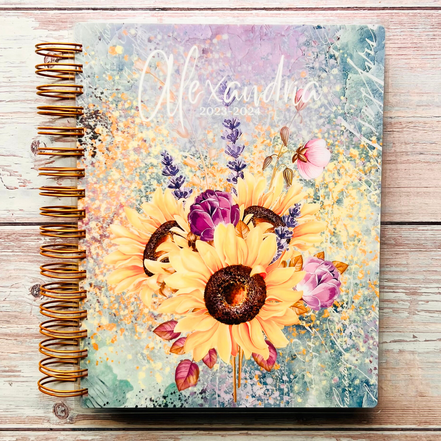 Personalized Monthly Planner - Fields of Sunflowers