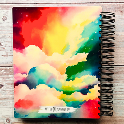 2023-2024 Personalized Monthly Planner - Abstract Rainbow Moon Monthly Planners Artful Planner Co. 