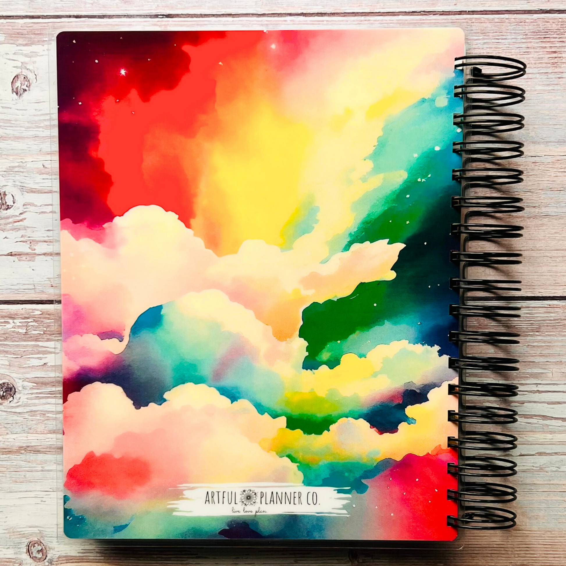 Personalized 6 Month Daily Planner 2023-2024 | Abstract Rainbow Moon Daily Planners Artful Planner Co. 