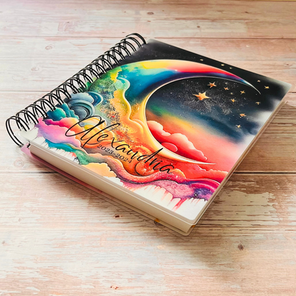 Personalized Weekly Planner 2023-2024 | Abstract Rainbow Moon Weekly Planners Artful Planner Co. 