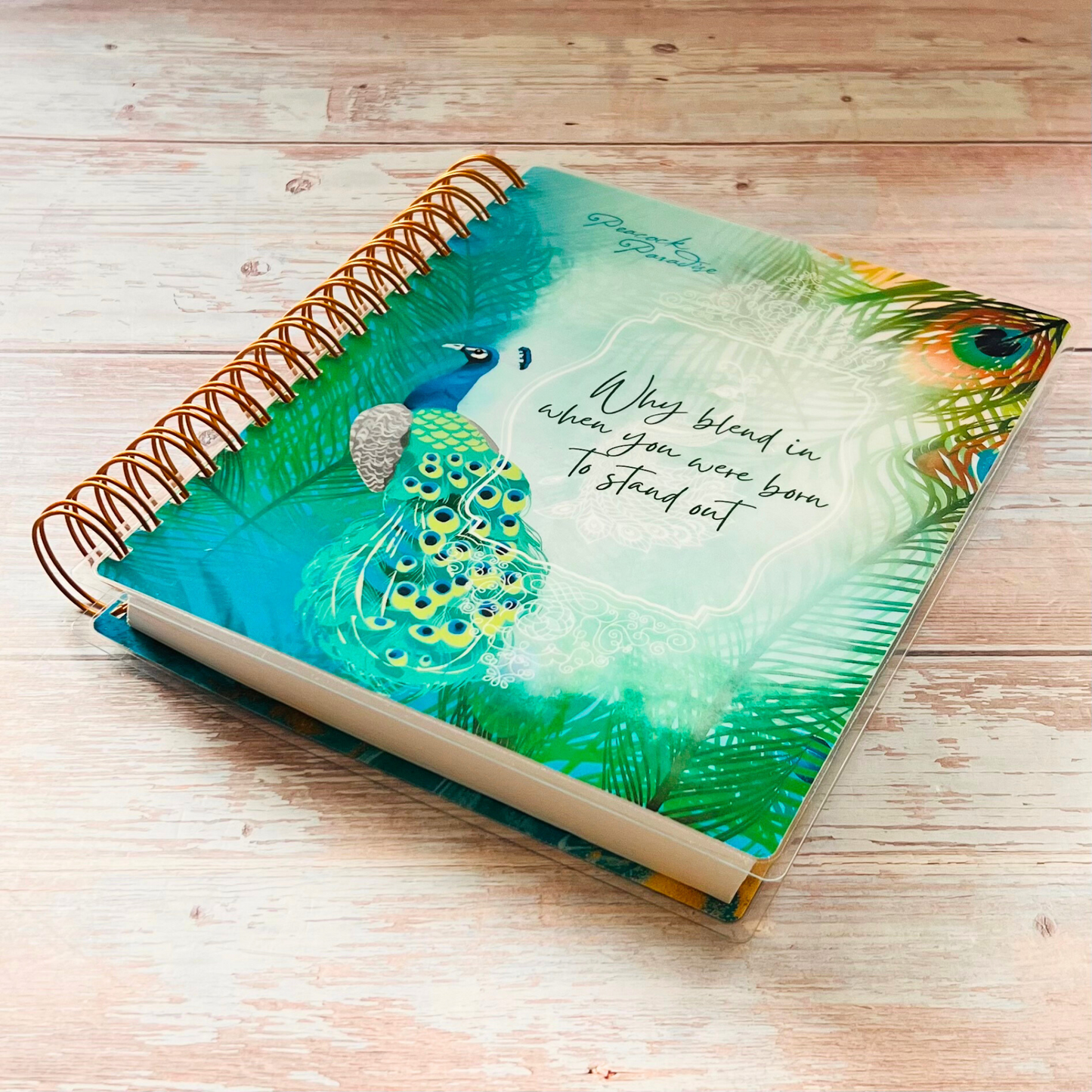Personalized 6 Month Daily Planner | Peacock Paradise