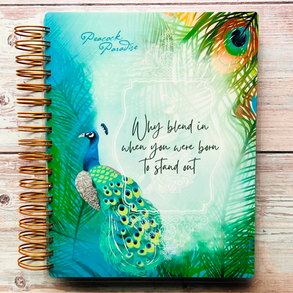 Personalized Monthly Planner - Peacock Paradise
