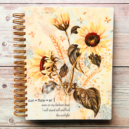Personalized Monthly Planner - Sunflower