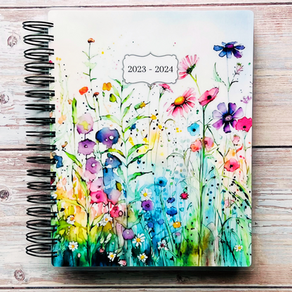 2023-2024 Personalized Monthly Planner - Wildflowers Monthly Planners Artful Planner Co. July-2023 20 Meal Planner Pages added to back +$3.00 
