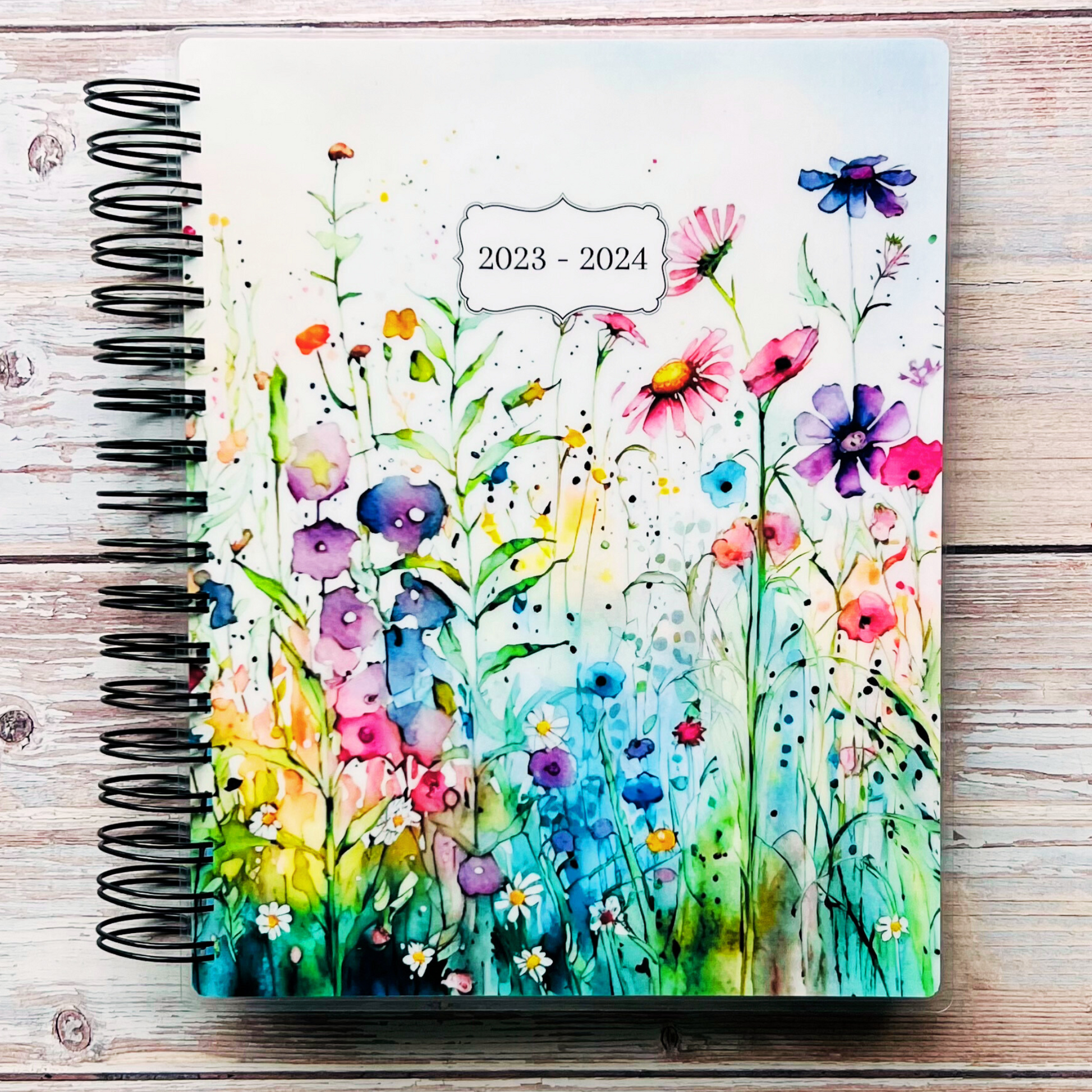 Personalized Weekly Planner 2023-2024 | Wildflowers Weekly Planners Artful Planner Co. July-2023 Unlined Vertical 