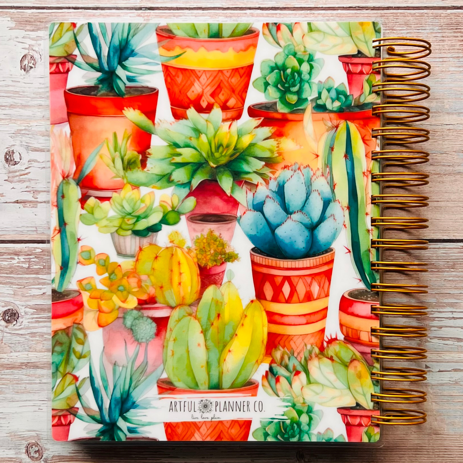 2023-2024 Personalized Monthly Planner - Succulent Plant Garden Monthly Planners Artful Planner Co. 